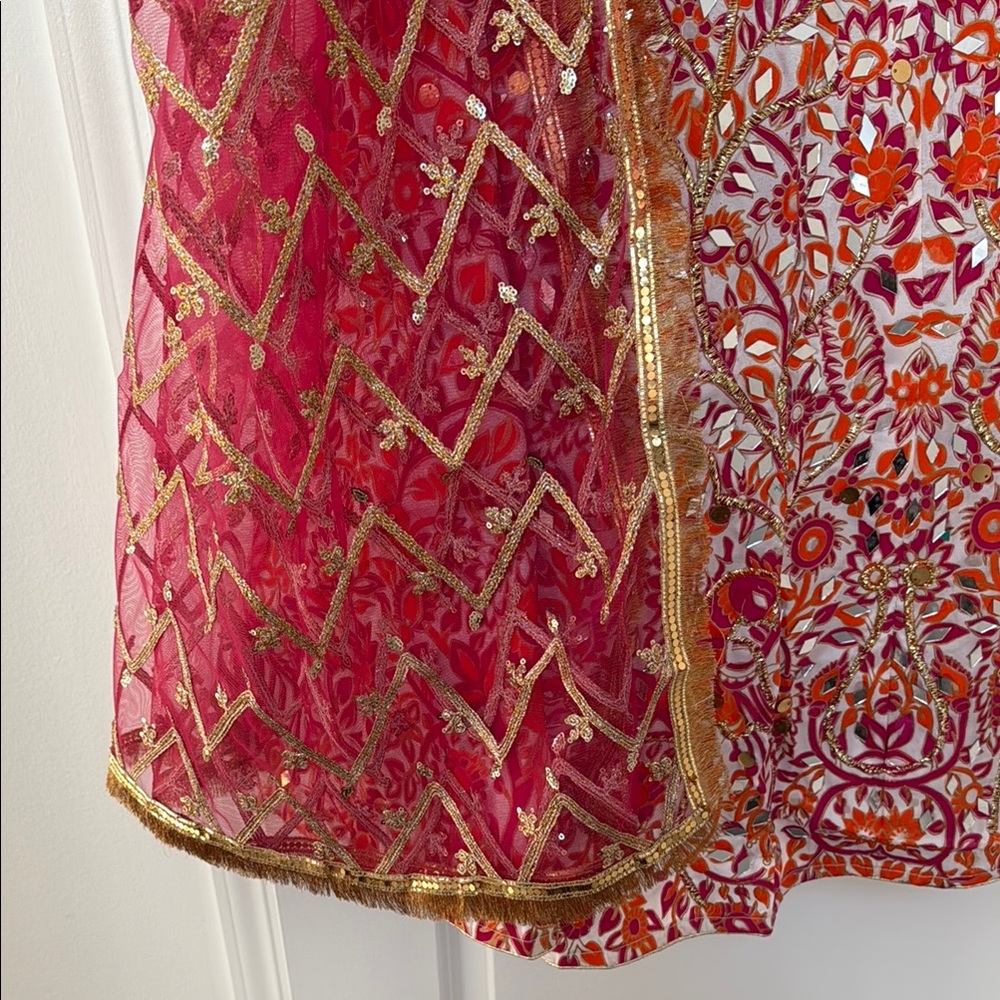 Floral and mirror Lahenga - Picture 7 of 8